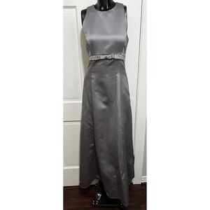 Grey Womens Long Bridesmaid Formal Pageant Homecoming Prom Dress Size 8
